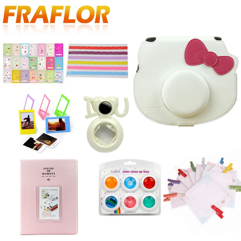 Аксессуары для камеры Fujifilm Instax Mini HELLO KITTY мгновенная пленка фото Связки набор камера чехол сумка фильтры альбом линзы для селфи