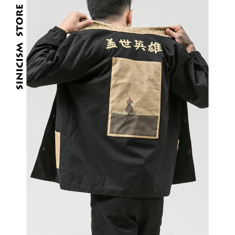 Мужская ветровка Sinicism Store черная с забавным принтом и карманом осенняя уличная