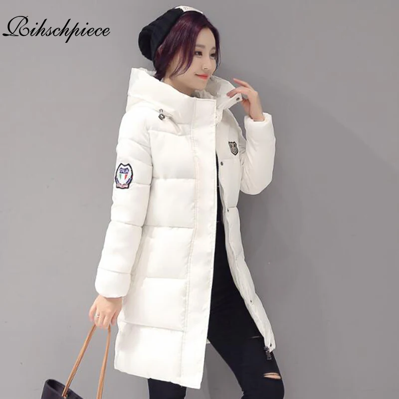 

Rihschpiece 2018 Winter Plus Size 3XL Long Parka Women Jacket Cotton Padded Hoodie Jacket Coat Thick Clothes Jackets RZF1348