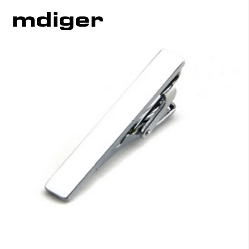 Мужской тощий зажим Mdiger короткий серебристый металлический для галстука