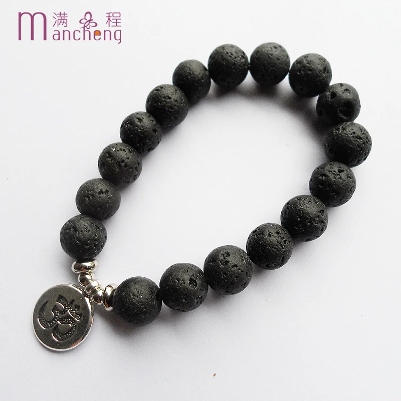 Браслет с подвесками из вулканической лавы 10 мм мусульманский тасбих | Украшения