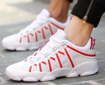 Высокий износ обувь топ полосатый случайные холст качели мода мягкие уютные