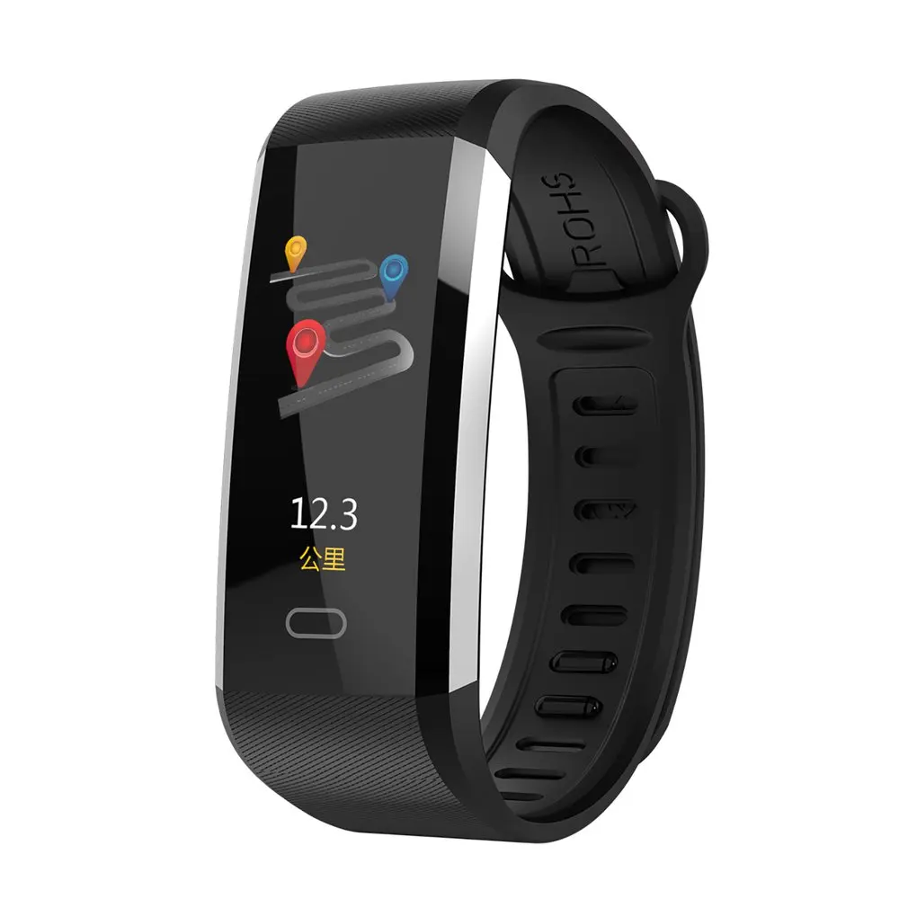 Черный Fit 29 цветной экран смарт Кольцо для рук 3d интерфейс Мониторинг Артериального Давления мониторинг сердечного ритма Ip67 водонепроницаемый Usb зарядка - Цвет: Черный