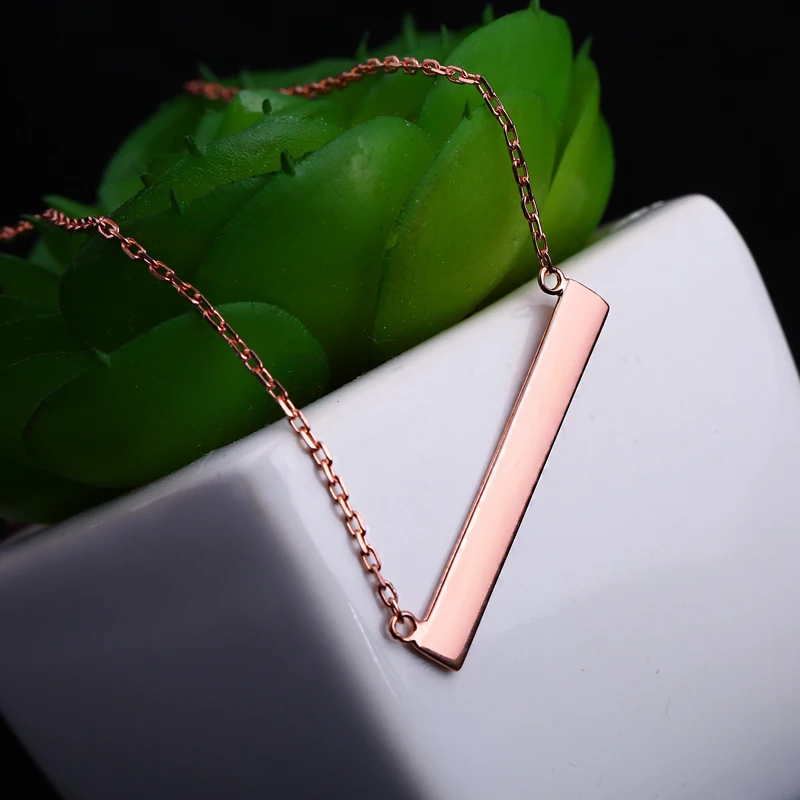 Цепочка с подвеской в виде планки серебро 925 пробы|rose gold necklace|gold necklacechain necklace |