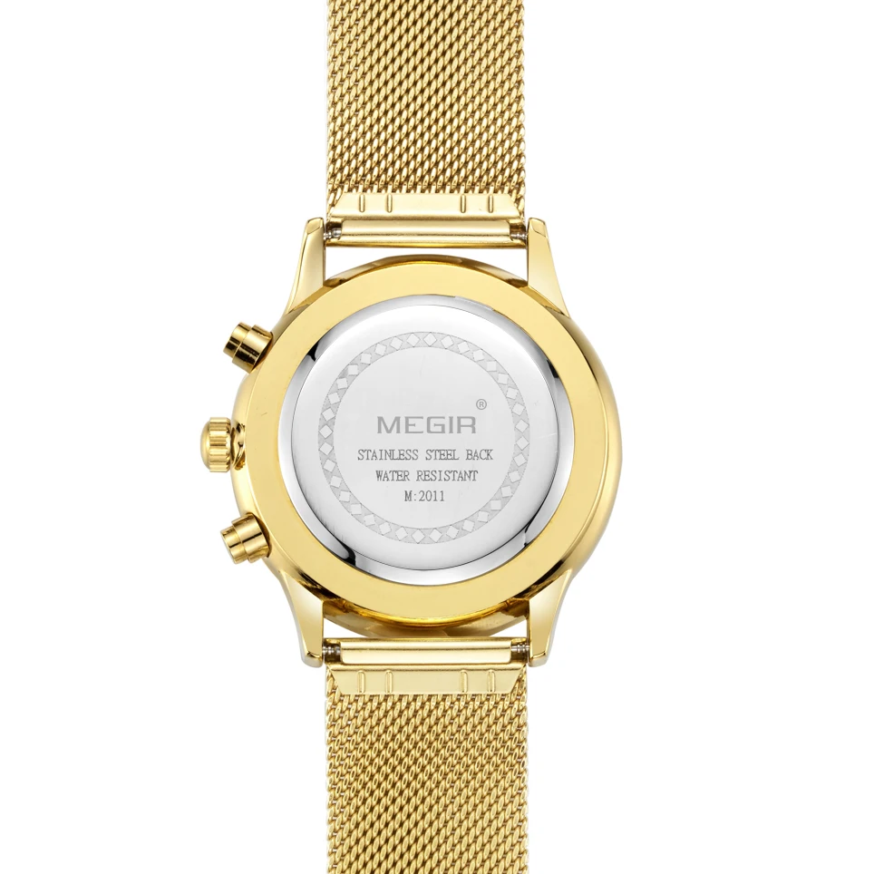 MEGIR Роскошные брендовые часы мужские из нержавеющей стали Montre Homme