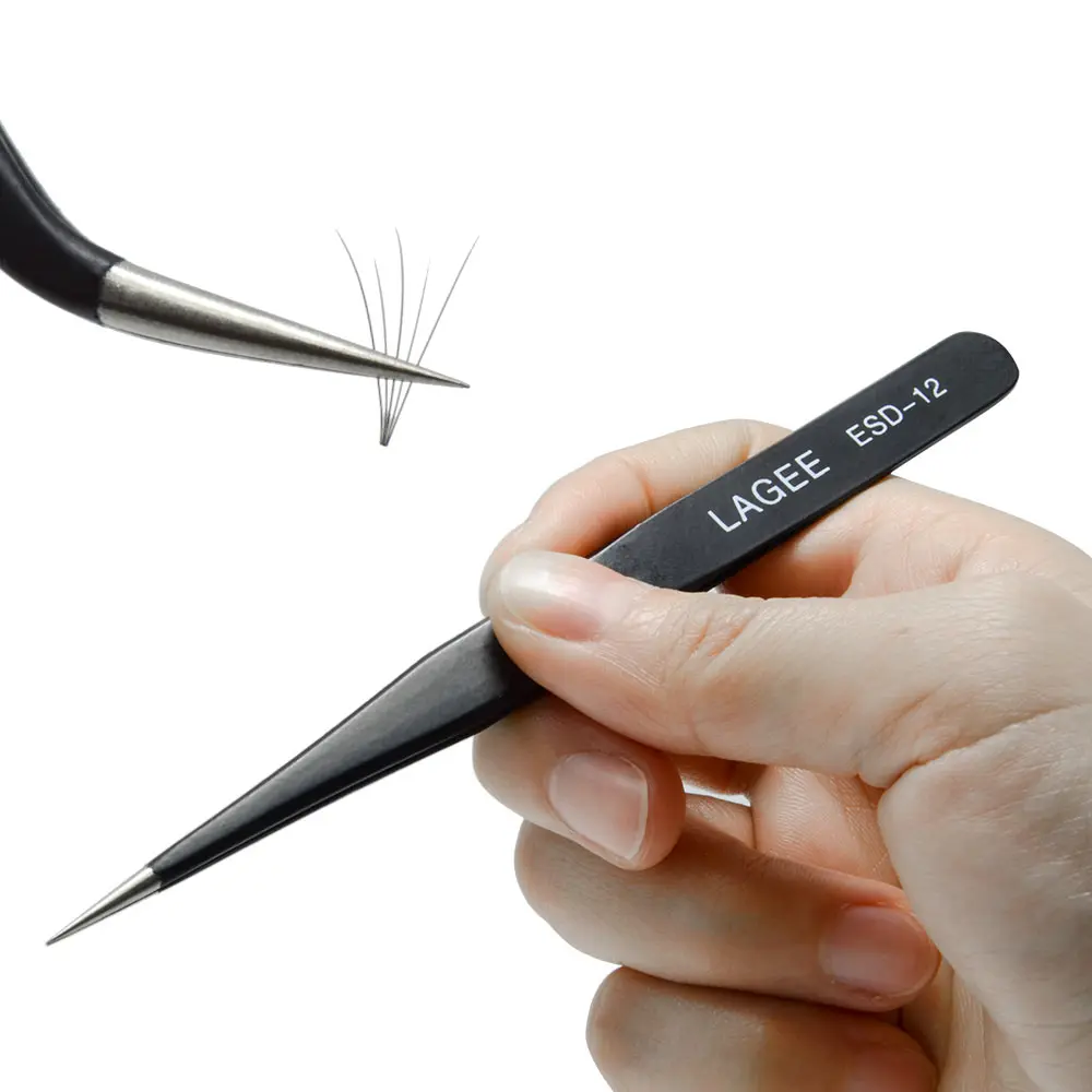 LAGEE нержавеющая сталь прямая изогнутая ресница пинцет щипцы с острым зажимом