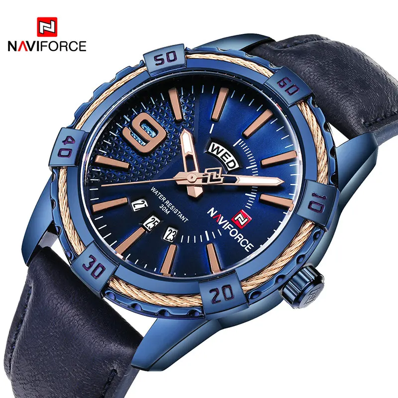 Naviforce Лидирующий бренд мужские спортивные часы 30 м водонепроницаемые аналоговые
