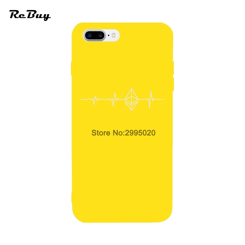 Ethereum Heartbeat Soft TPU Colorful Cover For iPhone Case 6 6S 7 8 X Plus Phone |