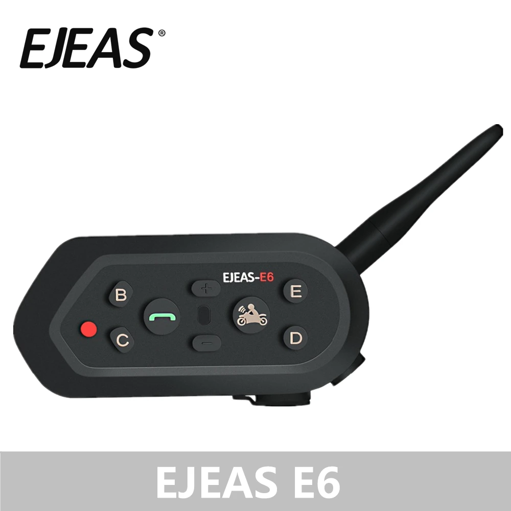 

EJEAS E6 1200M Intercom Motorcycle Helmet Bluetooth Headset VOX MP3 GPS USB 550mAh Battery for 6 Riders Accessories
