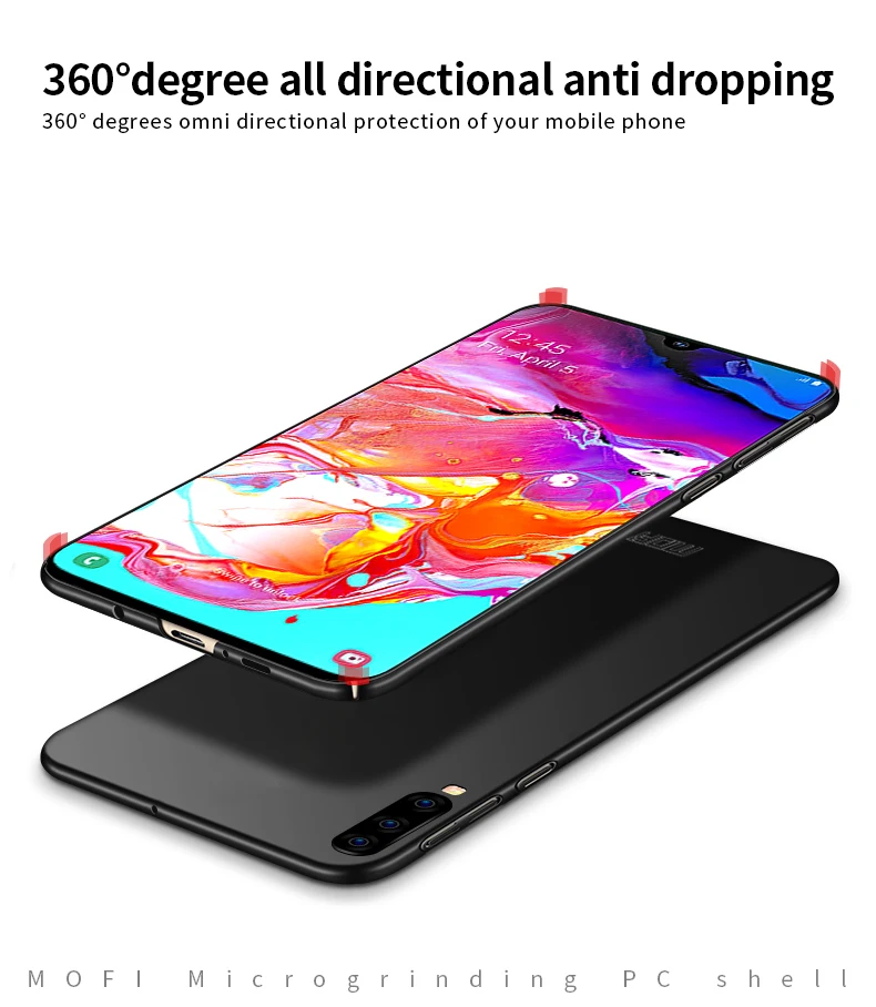 MOFI для samsung Galaxy A10 A30 A40 A70 Чехол Прочный ПК пластик чехол для телефона для Galaxy A40 A70 задняя крышка защитный экран