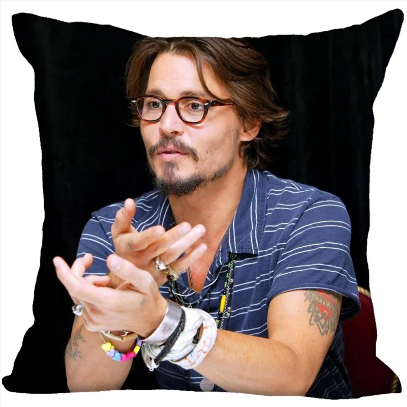 Пользовательские фильмы звезды наволочки на подушку с принтом «Johnny Depp» квадратная наволочка Рождество на молнии наволочка 40*40 см, 45*45 см(с одной стороны - Цвет: Pillowcase 25