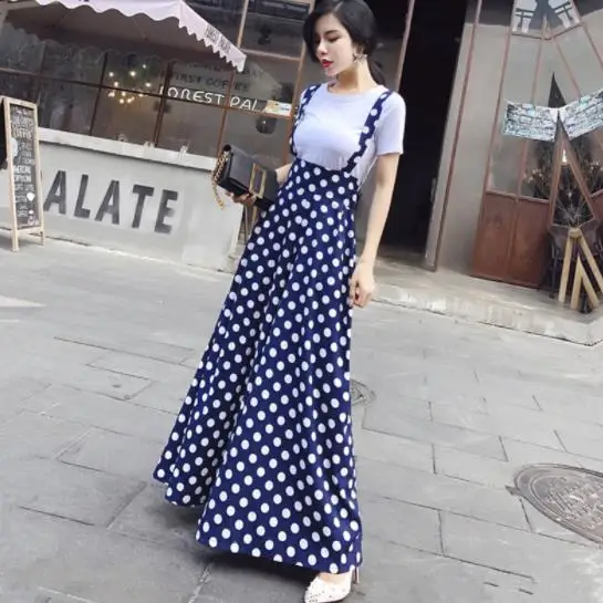 Женский комбинезон с широкими штанинами в английском стиле большие размеры лето