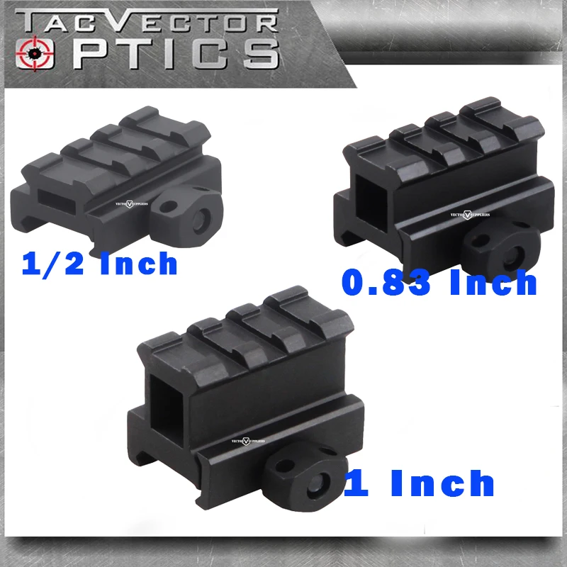 

Vector Optics Low Medium High Profile 0.5/0.83/1 Inch Picatinny Riser Mount Rail Hunting Accessories