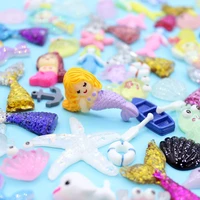 100pcs ocean series charms for slime filler diy ornament phone decoration mermaid charms clay slime supplies toys