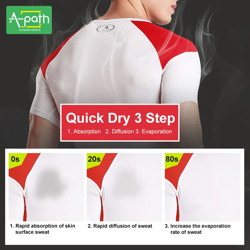 A-path Mens Running T-Shirts Pants Sport Suit for Fitness Jogging Tights Yoga Set Men Gymnastic Unitards Sports Clothing | Спорт и