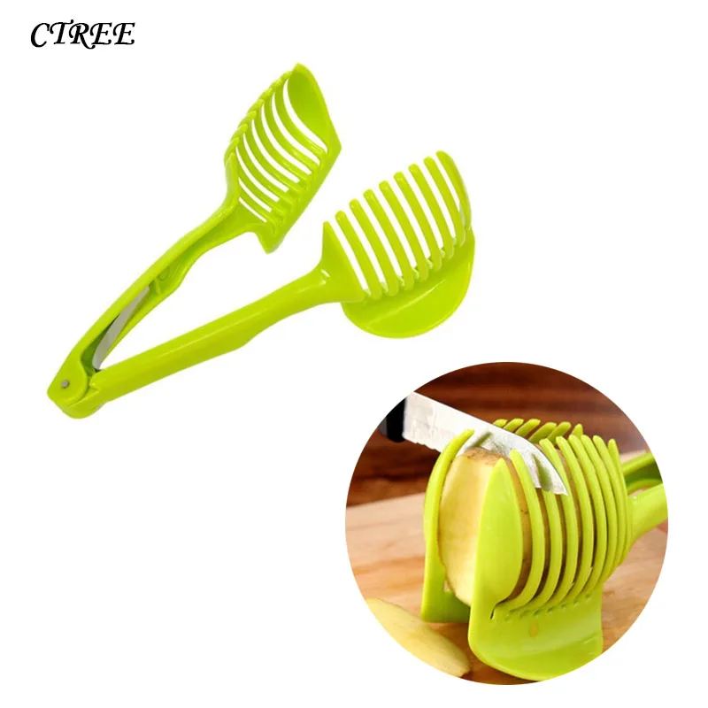 

CTREE Slicer Cutter Plastic Tomatoes Stand Lemon Shreadder Slicers Vegetable Fruit Slicer holder Kitchen Tongs Accessories C205