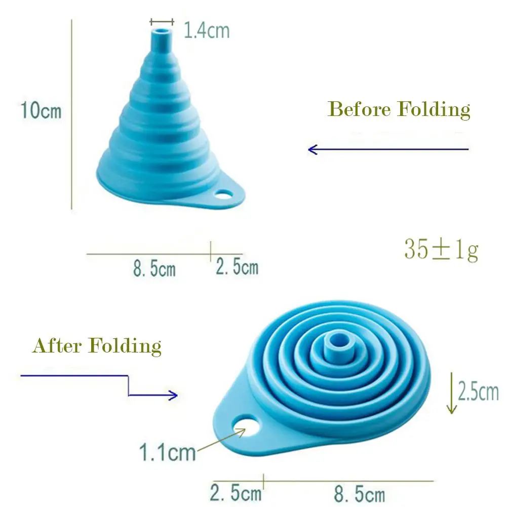 Силиконовая практичная Портативная Складная воронка кухонный инструмент