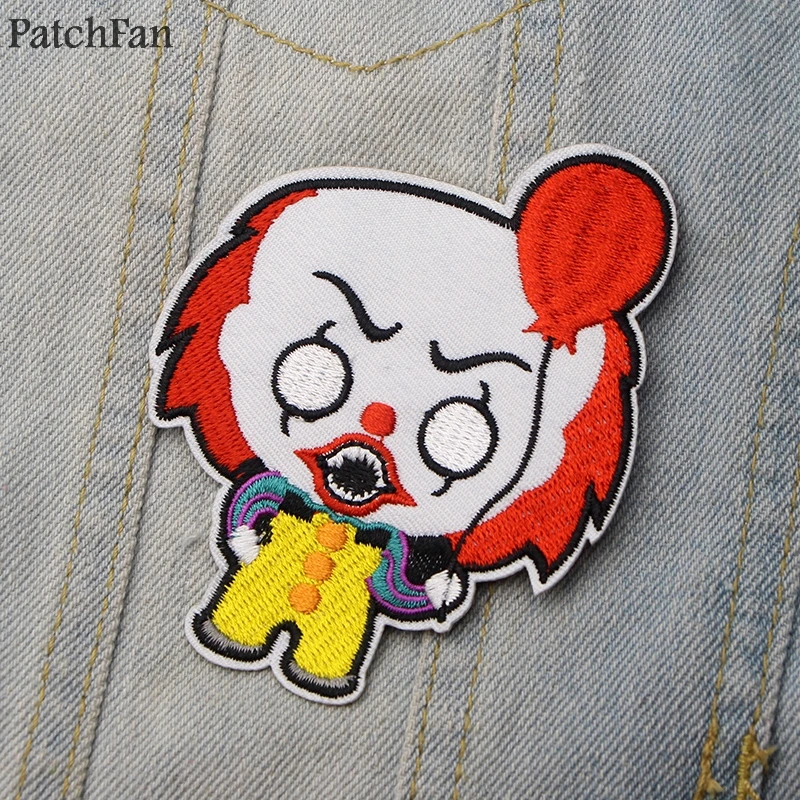Patchfan призрак клоун смешно Вышитые заплаты значки Лоскутная куртка с аппликацией