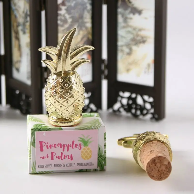 Creative Pineapple Champagne Red Wine Bottle Stopper Cork Plug Wedding Party Decorations Business Travel Souvenirs