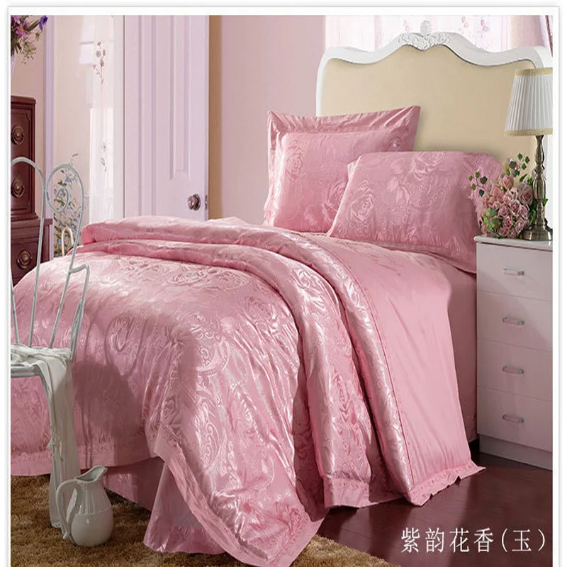 Luxury Lace Bedding Sets Modal Tencel Bed Sheet Satin Jacquard Duvet Cover Linen King/Queen Size Coverlet | Дом и сад