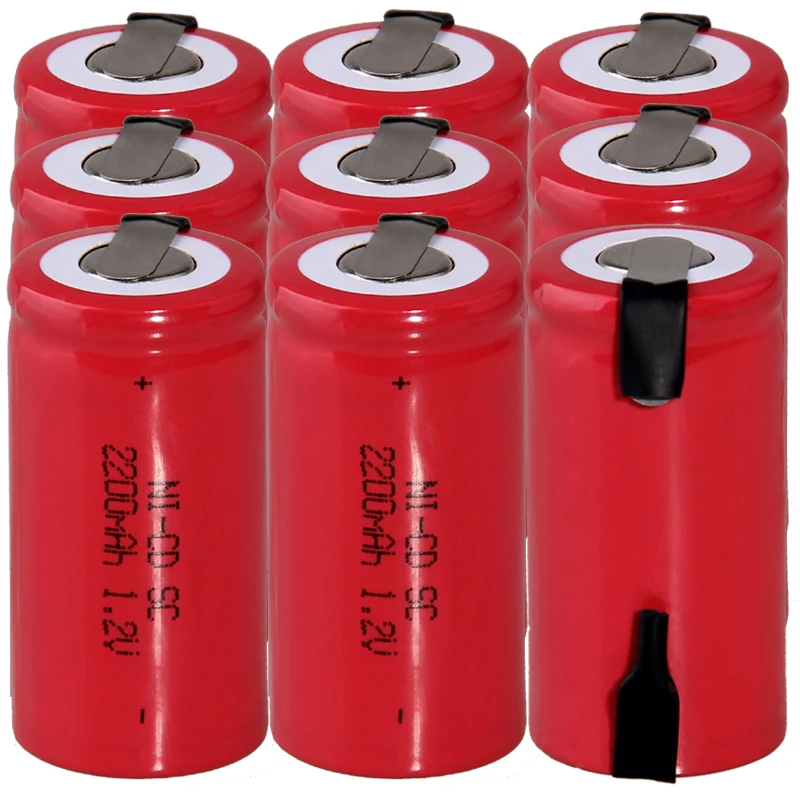 Реальная емкость 9 шт аккумулятор SC 1 2 v батареи перезаряжаемые 2200 mAh nicd akkumulator для