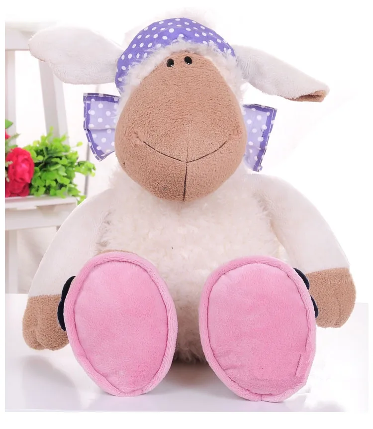 nice plush toy stuffed doll Jolly Mah sheep head scarf bedtime story baby lover Christmas birthday gift 1pc free shipping | Игрушки и