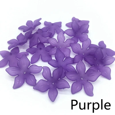 Purple 29 мм матовый прозрачный пятилистник цветок дизайн ювелирных изделий антикварные волосы свадебные аксессуары для волос материал этнический стиль - Цвет: Purple