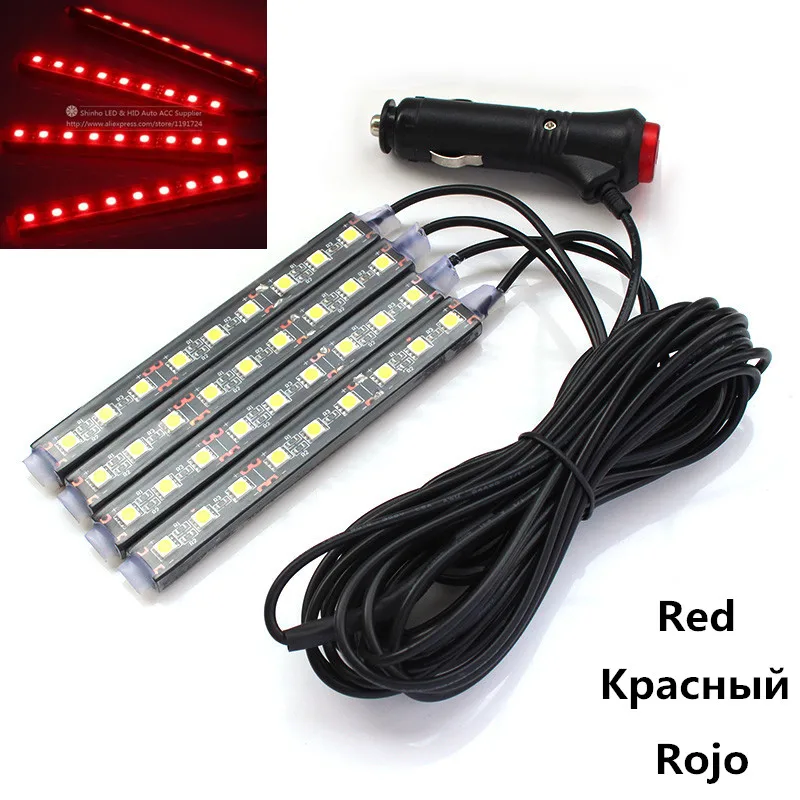 4 шт. 36SMD 5050 белый желтый синий зеленый красный Автомобильный светодиодный