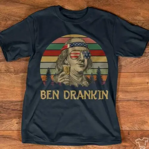 Ben drakin 4 июля День Независимости футболка темно синяя хлопковая Мужская S 3XLMen Wo