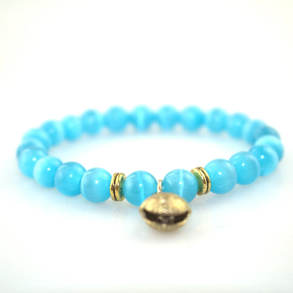 2018 модный розовый кот Опал сплав вешалка для колокольчиков 8 мм Женский браслет