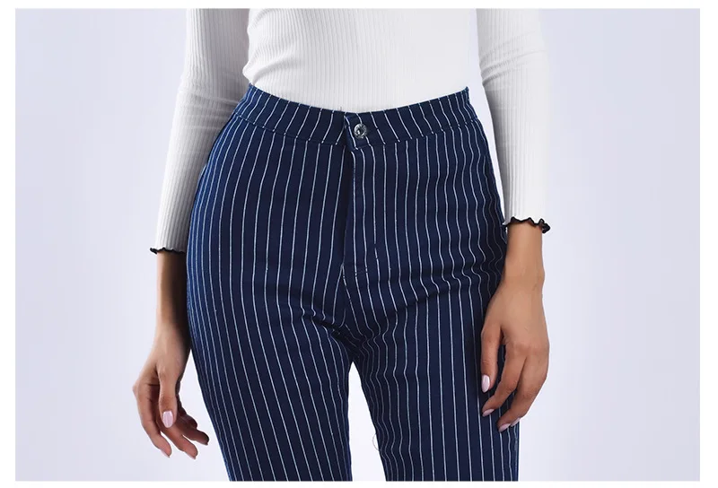 Женские узкие брюки в полоску LOGAMI эластичные брюки-карандаш новинка 2019 | Женская