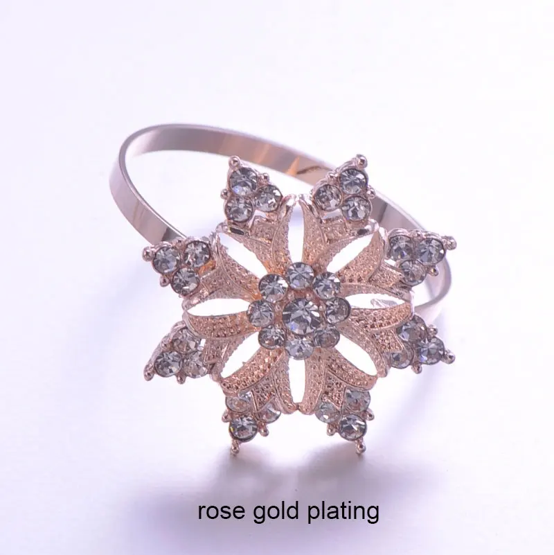 L0182-ring) диаметр 36 мм 50 шт./партия модные цветочные кольца для салфеток со стразами для украшения свадебного стола, серебро или розовое золото