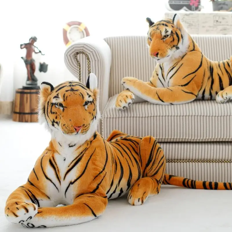 Настоящая имитация тигра плюшевый гигантский тигровый Король джунглей плюшевая