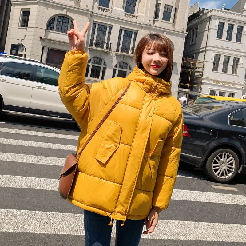 Parka Mujer 2019 Fall Winter Coat Loose Warm Cotton Padded Quilted Female Solid Color Snow Overcoat Parkas casaco feminino | Женская