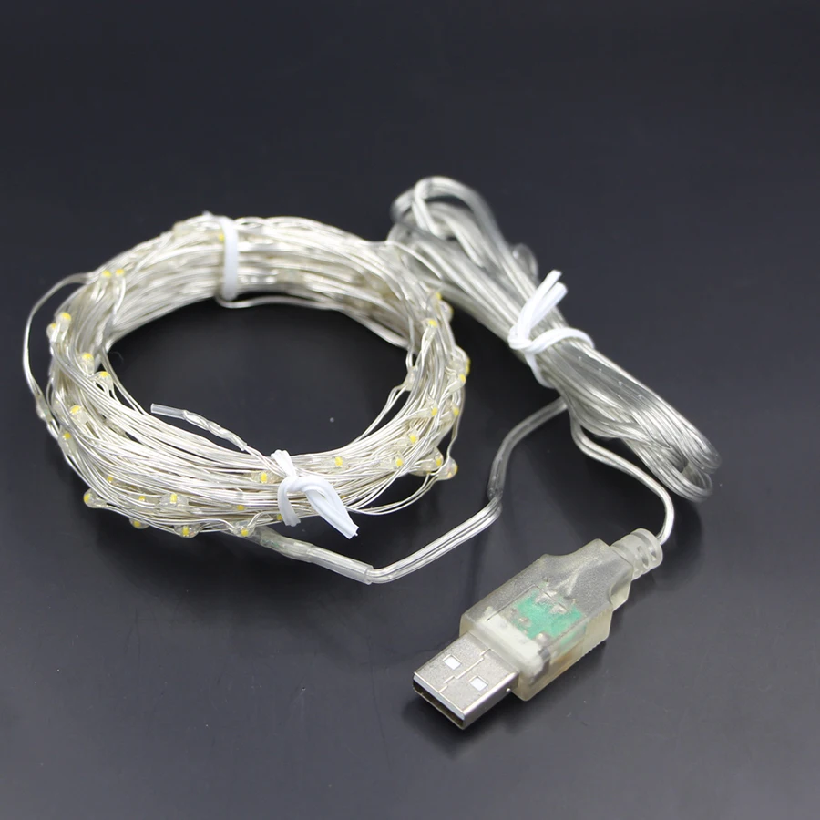5V USB Led Copper Wire String Lights 10M 100 Leds Christmas Fairy Garland For Festival Wedding Party Decoration | Лампы и освещение