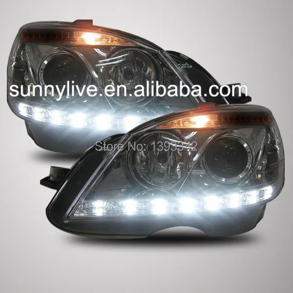 Для Mercedes Benz W204 светодиодные фары хромированный корпус 2007 2011 год SN|housing led lights|light