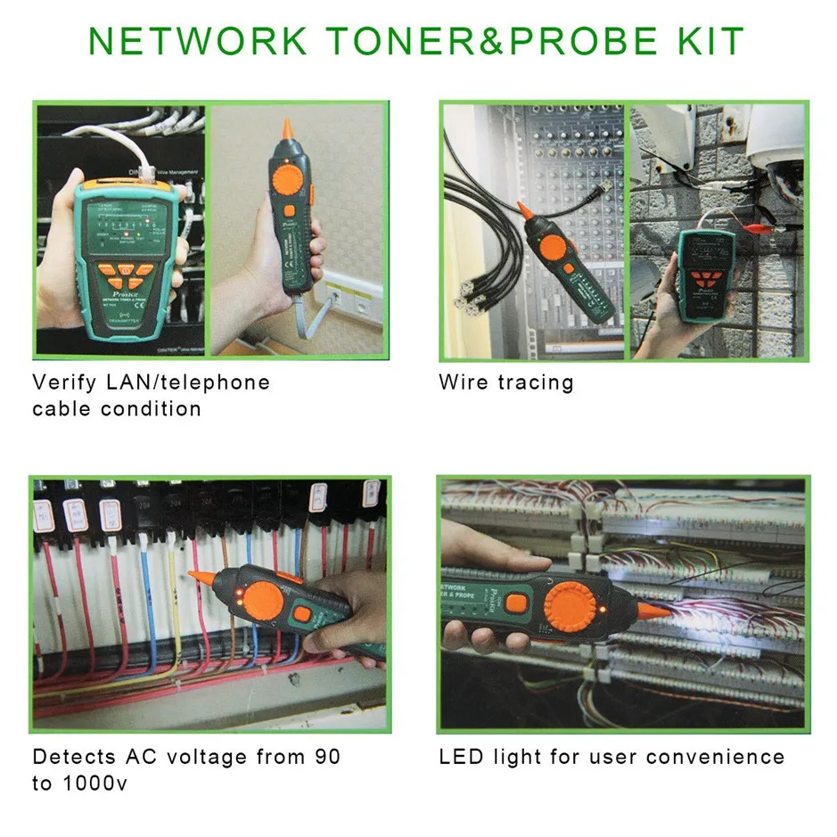 Pro'sKit MT 7028 сетевой Тонер зонд в комплекте аудио и видеокабель|Детали