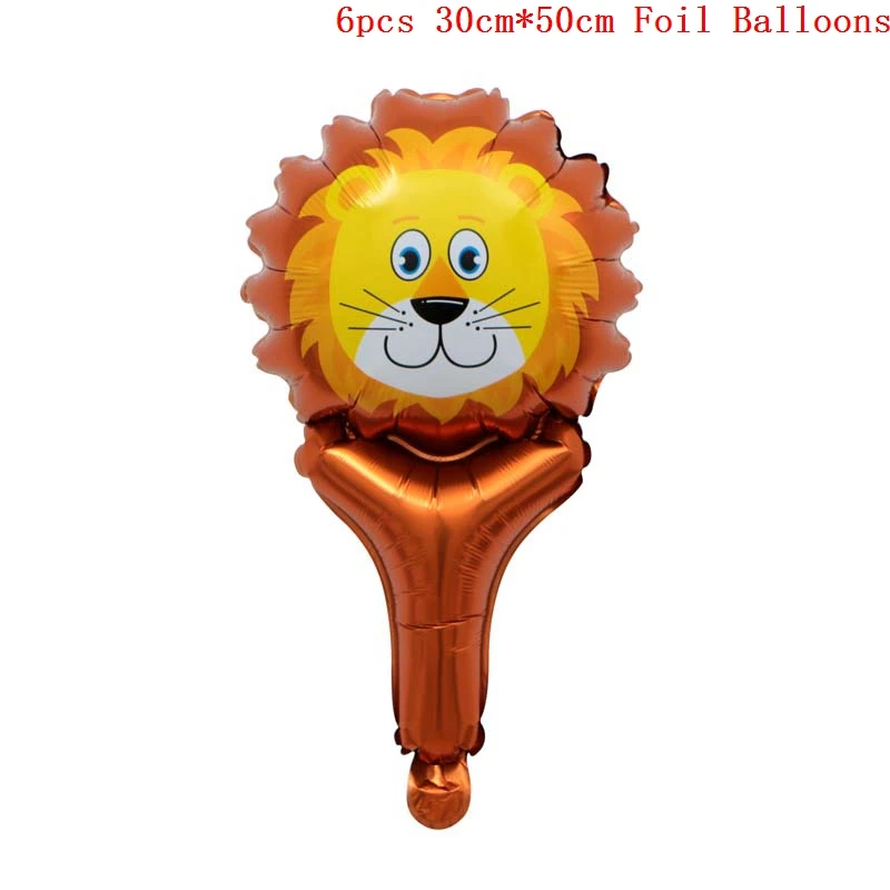 6pcs animal ballon 2 Джунгли вечерние воздушные шары из фольги в виде животного зоопарк животное джунгли тематическая вечеринка на день рождения декоративные детские игрушки шары сафари животные вечерние Декор - Цвет: 6pcs animal ballon 2