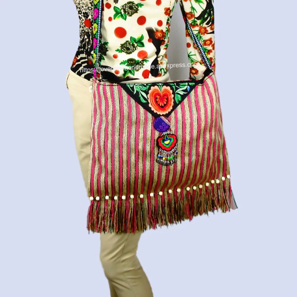 Фото Бесплатная доставка винтажная сумка через плечо в этническом стиле этнический