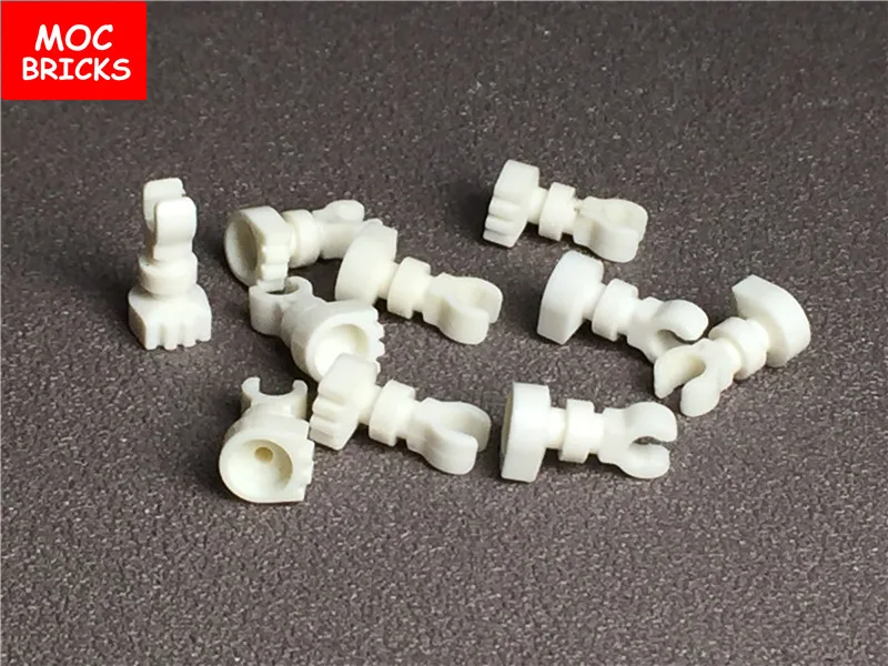 50 шт./лот MOC Кирпичи DIY Белый Скелет части сборки тела ноги руки фигурку