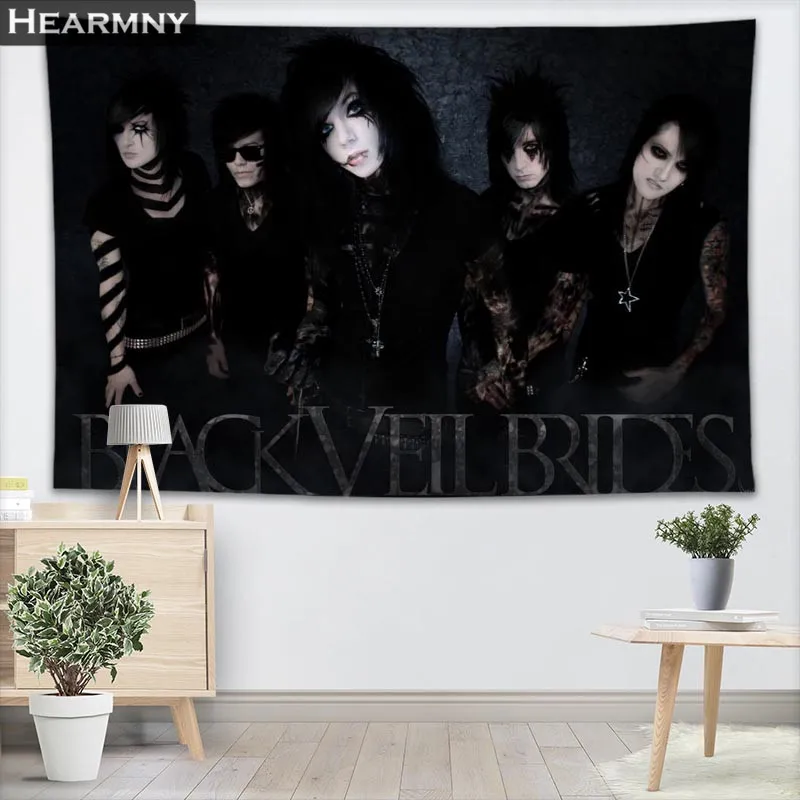 Индивидуальный Черный настенный гобелен с вуалью для невест домашний декор