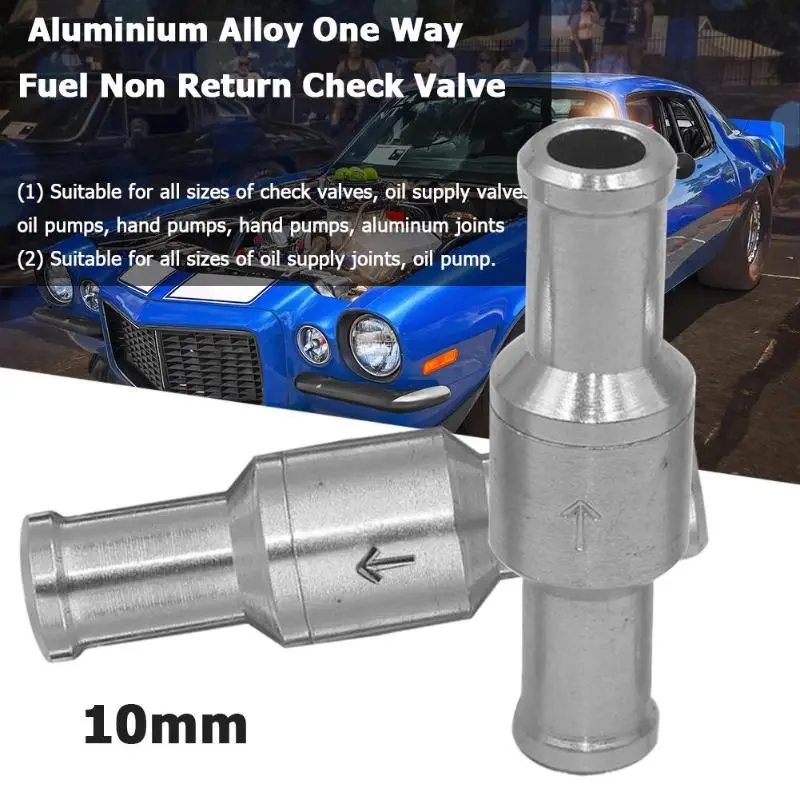 6/8/10/12MM OD Hose Connection Aluminums Alloy Fuel Non Return Check Valve One Way Petrol Diesel