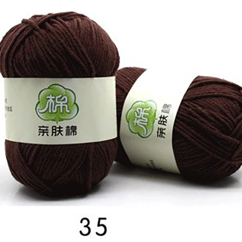 Worsted 5# слойные молоко хлопок детские вязаные средней толстой нитью смешанная пряжа для рук вязанное с узором крючком 50 г/мяч QW067 - Цвет: 35