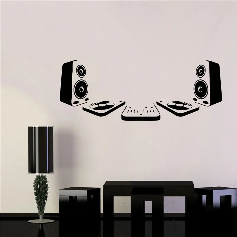 Виниловая наклейка на стену Наклейка для комнаты музыка DJ акустические колонки