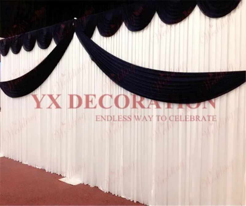10X20FT ледяного шелка фон занавеска включает переднюю Swag valance драпировки декор для