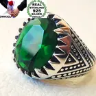 Мужское свадебное кольцо OMHXZJ, серебристое, черное, зеленое, овальное, с цирконом AAA, Taiyin, RR326