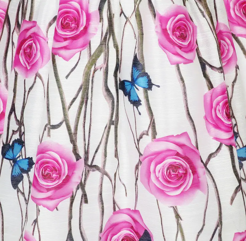 Girls Dress Rose Flower Butterfly Princess Birthday Party Sundress Cotton 2020 Summer Wedding Dresses Size 4-10 Carnival | Детская