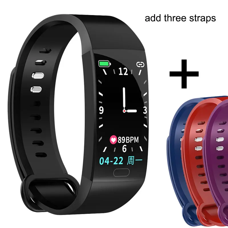 Add 3 color straps Умный браслет для мужчин и женщин измерения артериального давления для мужчин t влагостойкие умные часы с ремешком пульсометр фитнес-трекер Смарт-часы - Цвет: Add 3 color straps