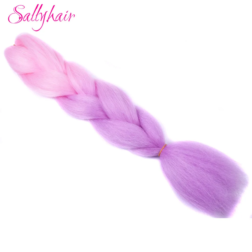 T1/27 Jumbo косы ombre плетение волос 2 3 тон чёрный; коричневый розовый цвет sallyhair 24 дюйма высокой Температура Волокно Синтетические волосы расширение - Цвет: T1/27
