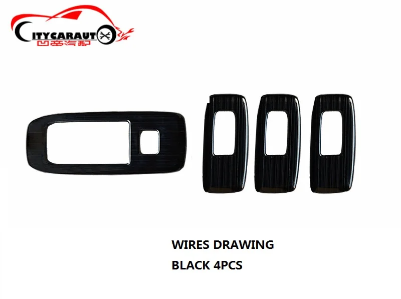 WIRES DRAWING 4PCS B CITYCARAUTO 9 шт./компл. представительского класса со стальным браслетом внутренние Окна Накладка интерьер кнопочная панель крышка подходит для RANGER T7 T8-201 - Цвет: WIRES DRAWING 4PCS B